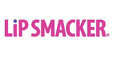 Lip Smacker logo in bold pink lettering on a white background.