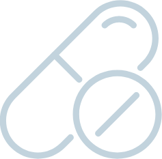Medicine capsule with a minus sign, indicating remove medication or discontinue prescription